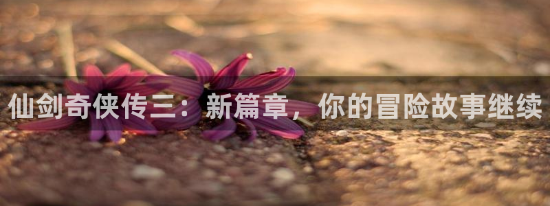 威廉希尔提款：仙剑奇侠传三：新篇章，你的冒险故事继续